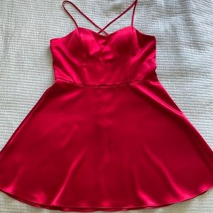 Short Red Satin Dress. By & By